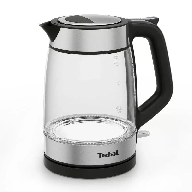Tefal Glass Kettle KI605830 elektriline veekeetja 1,7 L 2200 W must, hõbedane, läbipaistev