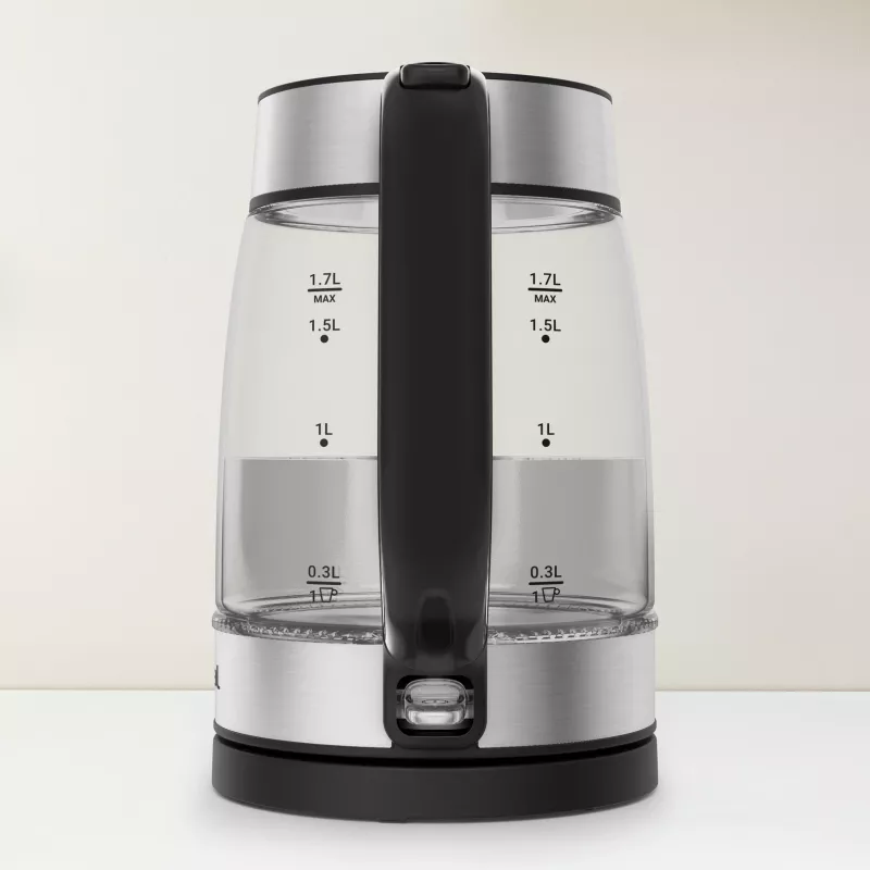 Tefal Glass Kettle KI605830 elektriline veekeetja 1,7 L 2200 W must, hõbedane, läbipaistev