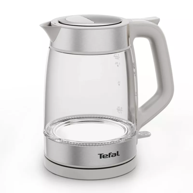 Tefal klaasist veekeetja KI605B30 elektriline veekeetja 1,7 L 2200 W hall, hõbedane, läbipaistev