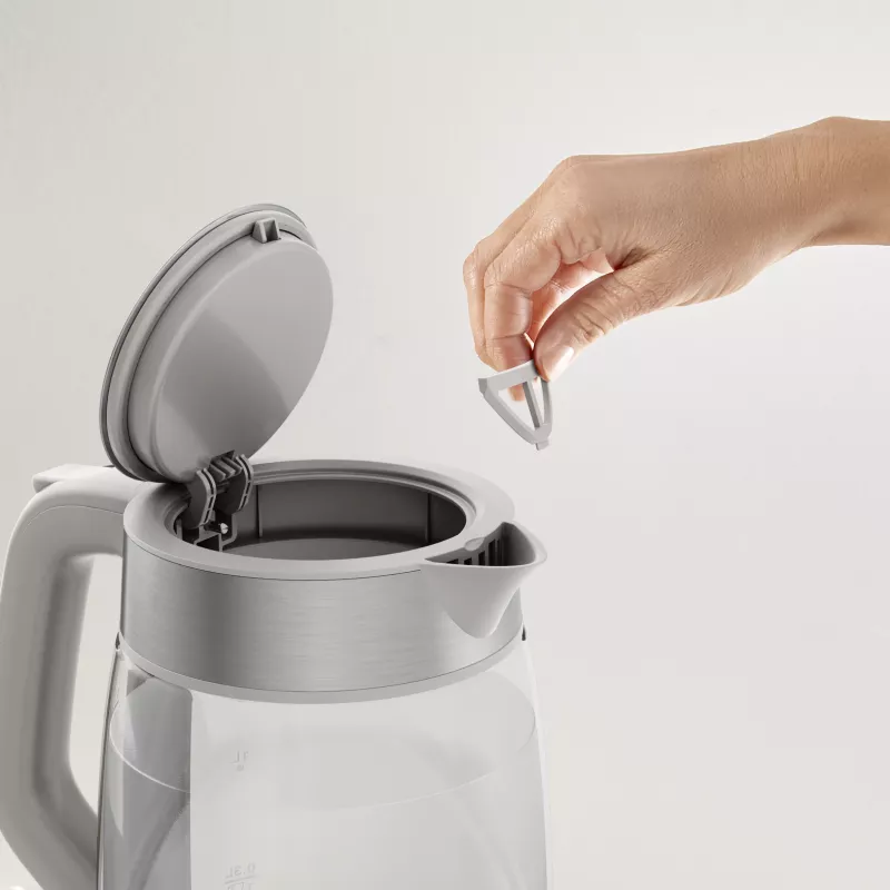 Tefal klaasist veekeetja KI605B30 elektriline veekeetja 1,7 L 2200 W hall, hõbedane, läbipaistev