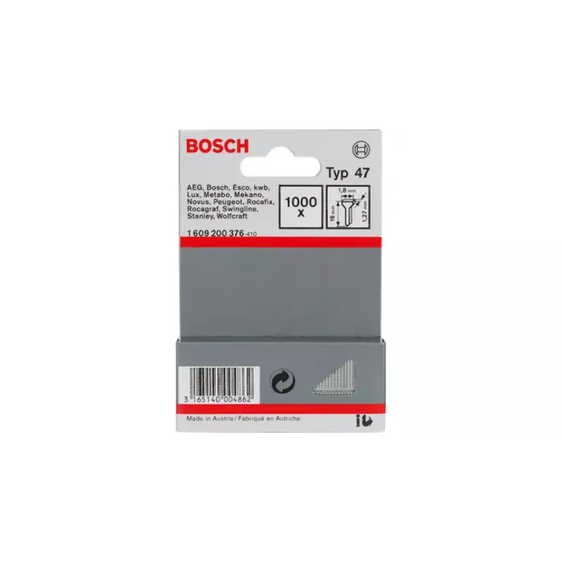 Brad nael Bosch 1609200376 Tüüp 47 Pikkus 16 mm Kogus 1000 tk
