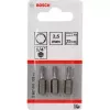 Kruvikeeraja otsakute komplekt Bosch 3 tk — turva-kuuskant 2,5 mm, pikkus 25 mm, 1/4-tolline vars