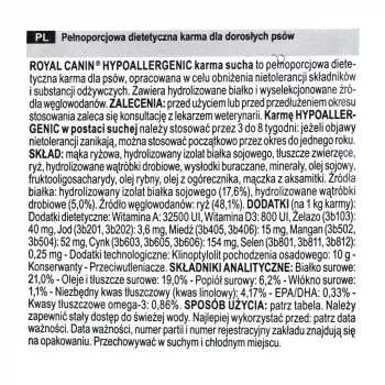 Royal Canin Hypoallergenic Adult koerte kuivtoit 14 kg, maks, riis, köögivili