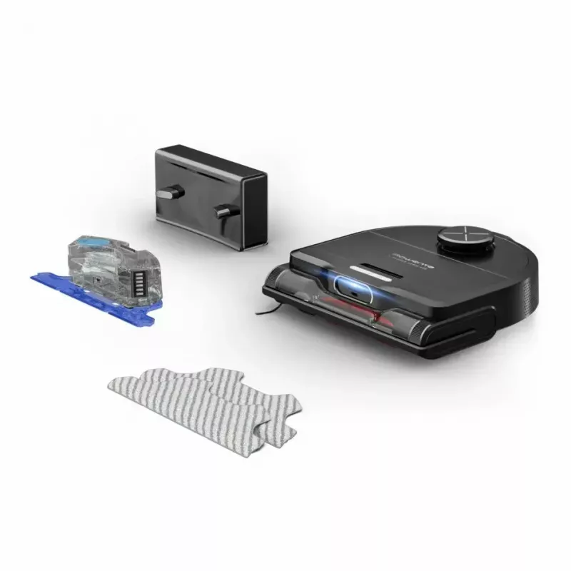 Robot vacuum Rowenta X‑Plorer RR9465WH — kotita D-kujuline, 0,35 L tolmuanum, 120 min tööaeg, Li‑Ion, 97×325×335 mm, must