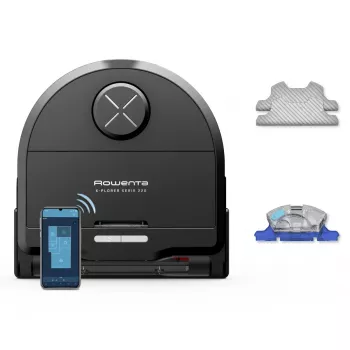 Robot vacuum Rowenta X‑Plorer RR9465WH — kotita D-kujuline, 0,35 L tolmuanum, 120 min tööaeg, Li‑Ion, 97×325×335 mm, must