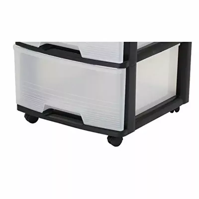 Curver 0806770146 hoiustamissahtliga kapp — 5 sahtlit, igaüks 20 L, must/läbipaistev, 37×39×100 cm