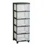 Curver 0806770146 hoiustamissahtliga kapp — 5 sahtlit, igaüks 20 L, must/läbipaistev, 37×39×100 cm