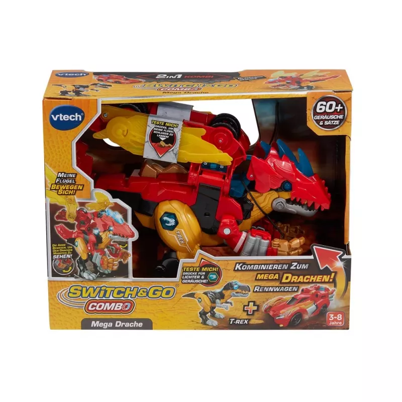 Mängufiguur VTech Switch & Go Combo Mega Dragon — sõidukist draakoniks muutuv mängukomplekt
