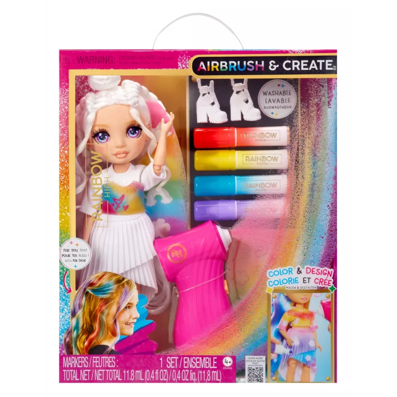 Rainbow High Air Brush & Create Fashion Dolls - lillade silmadega, moenukk, naine, 4 a, poiss/tüdruk, mitmevärviline