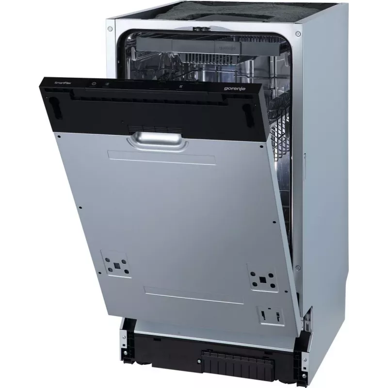Gorenje nõudepesumasin GV561D10 BK070, täielikult sisseehitatav, kitsas (45 cm), valge, standard (80–85 cm), must, nupud