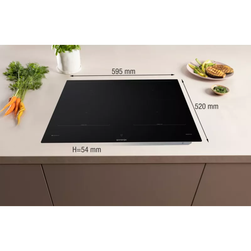 Gorenje Induktionshäll GI6443BSCWF, must, sisseehitatud, 60 cm, tsoon-induktsioonpliit, klaaskeraamiline, 4 tsooni
