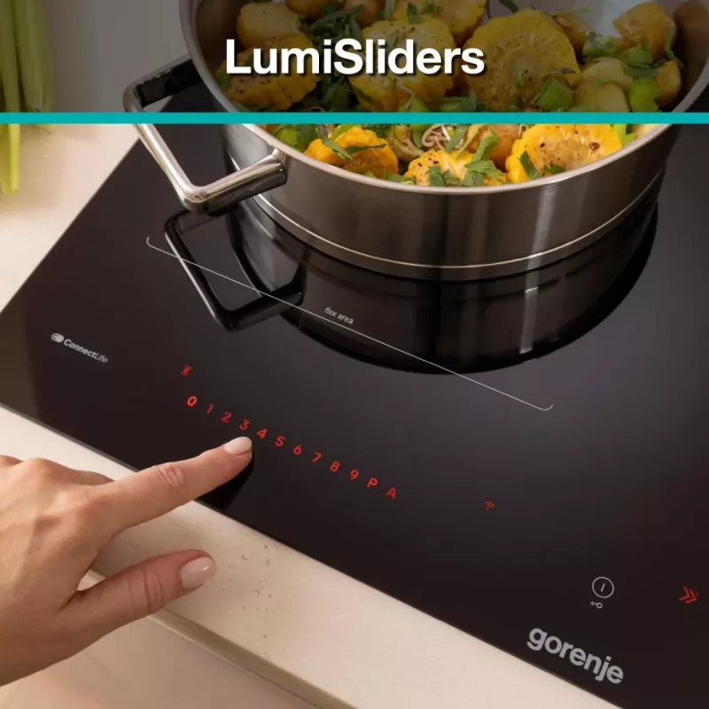 Gorenje Induktionshäll GI6443BSCWF, must, sisseehitatud, 60 cm, tsoon-induktsioonpliit, klaaskeraamiline, 4 tsooni