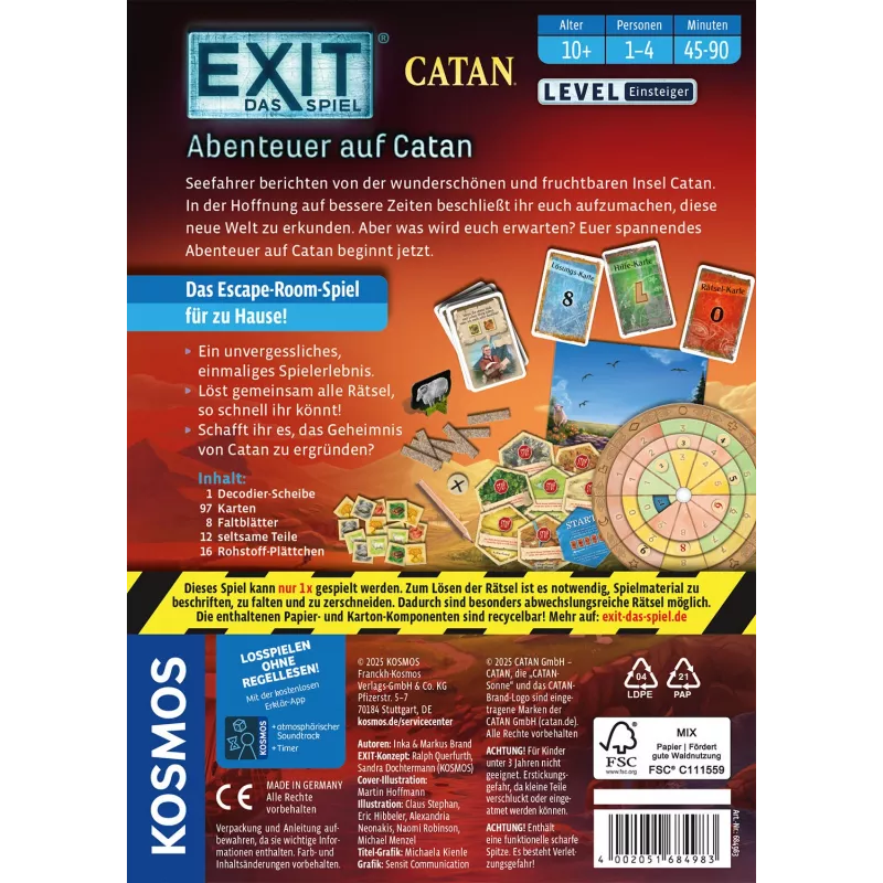 Kosmos EXIT - Das Spiel kaardimäng strateegia