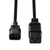 Lindy 1m C14 to C19 toite pikenduskaabel, must, 1 m, IEC C14, IEC C19, 250 V