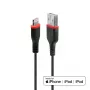 Lindy 1m tugevdatud USB Type A – Lightning kaabel, 1 m, Lightning, USB A, isane, isane, must