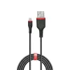 Lindy 1m tugevdatud USB Type A – Lightning kaabel, 1 m, Lightning, USB A, isane, isane, must
