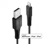 Lindy 2m tugevdatud USB A-tüüpi Lightning laadimis- ja sünkroonimiskaabel