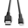 Lindy 2m tugevdatud USB A-tüüpi Lightning laadimis- ja sünkroonimiskaabel
