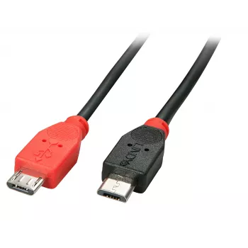 Lindy 2m USB 2.0 tüüpi Micro-B kuni Micro-B OTG kaabel, 2 m, Mikro-USB B, Mikro-USB B, USB 2.0, Isane/Isane, Must