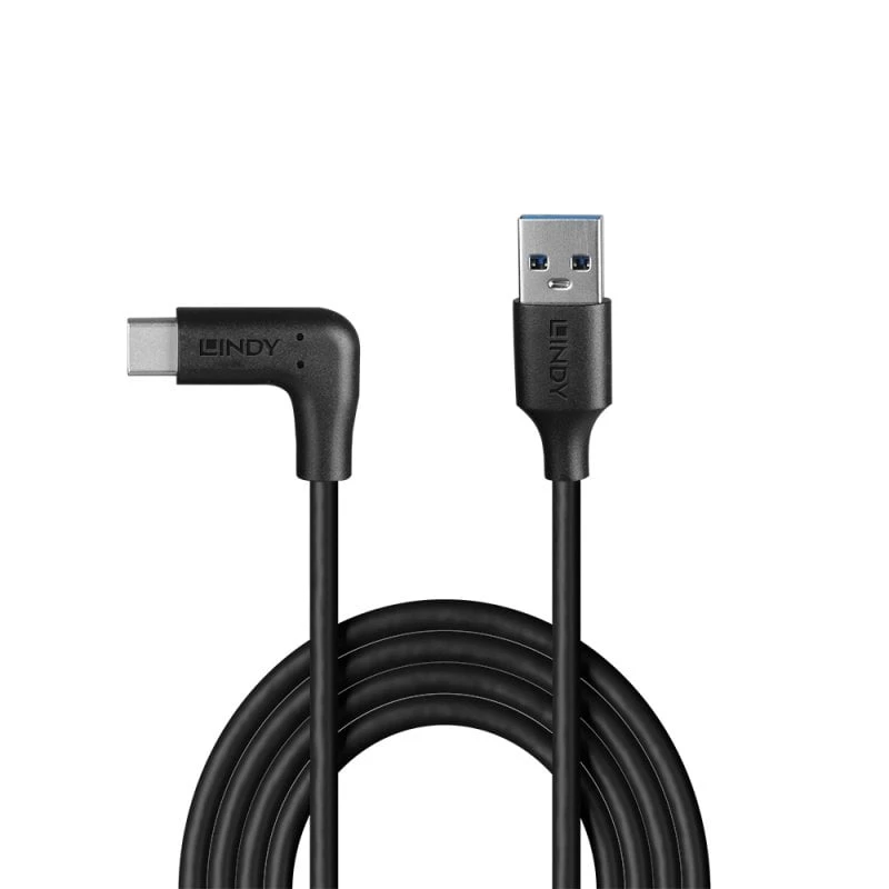 Lindy 1,5 m USB 3.2 tüüp A kuni C kaabel, 90° täisnurk, 10 Gbps