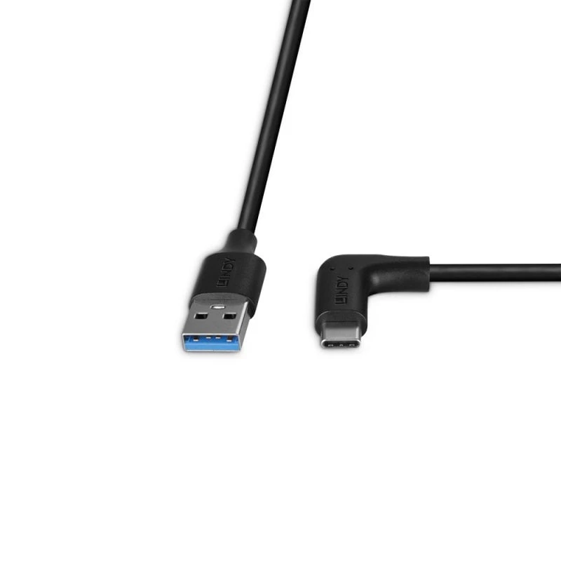Lindy 1,5 m USB 3.2 tüüp A kuni C kaabel, 90° täisnurk, 10 Gbps