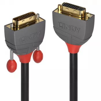 Lindy 2m DVI-D Dual Link pikenduskaabel, Anthra Line, 2 m, DVI-D, DVI-I, isane, emane, must