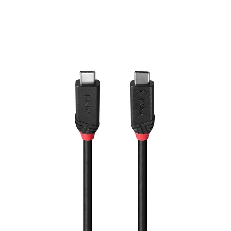 Lindy 2m USB4 240W Type C kaabel, Must Line, 2 m, USB C, USB C, USB4 Gen 3x2, 40 Gbit/s, must