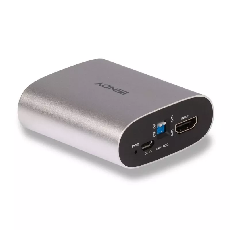 Lindy 4K60 HDMI eARC Extractor, Micro-USB B, 65 mm, 70 mm, 27 mm, 83 g, 0 - 40 °C