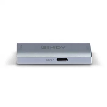 Lindy DisplayPort 1.4 repiiter, 7680 x 4320 pikslit, AV-repiiter, 40 m, juhtmega, hõbedane