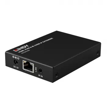 Lindy HDMI, KVM ja IR üle IP pikendaja, vastuvõtja, saatja ja vastuvõtja, juhtmega, 150 m, Cat5e, Cat6, must, metallist