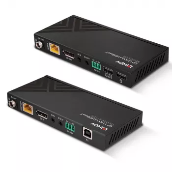 Lindy 150m Cat.6 DisplayPort 1.2, USB, IR ja RS-232 HDBaseT KVM pikendaja