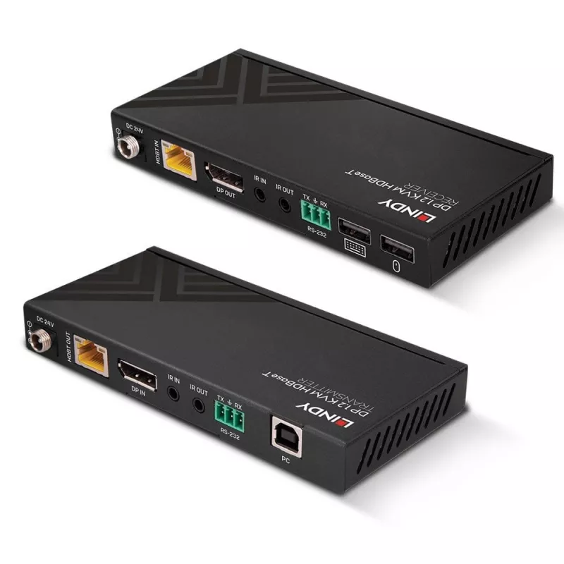 Lindy 150m Cat.6 DisplayPort 1.2, USB, IR ja RS-232 HDBaseT KVM pikendaja