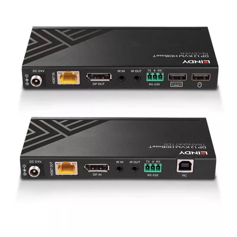 Lindy 150m Cat.6 DisplayPort 1.2, USB, IR ja RS-232 HDBaseT KVM pikendaja