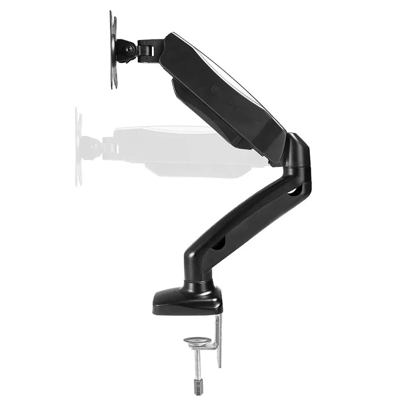 Lindy Single Display Gas-Spring Desktop Mount, 6,5 kg, 43,2 cm (17 tolli), 68,6 cm (27 tolli), 75 x 75 mm, 100 x 100 mm, Must