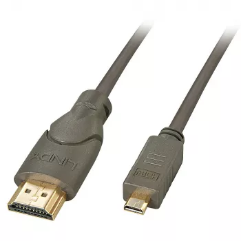 Lindy 0,5m High Speed Micro HDMI-HDMI-kaabel, 0,5 m, HDMI tüüp A (standard), HDMI tüüp D (mikro), 3D, 10,2 Gbit/s, must