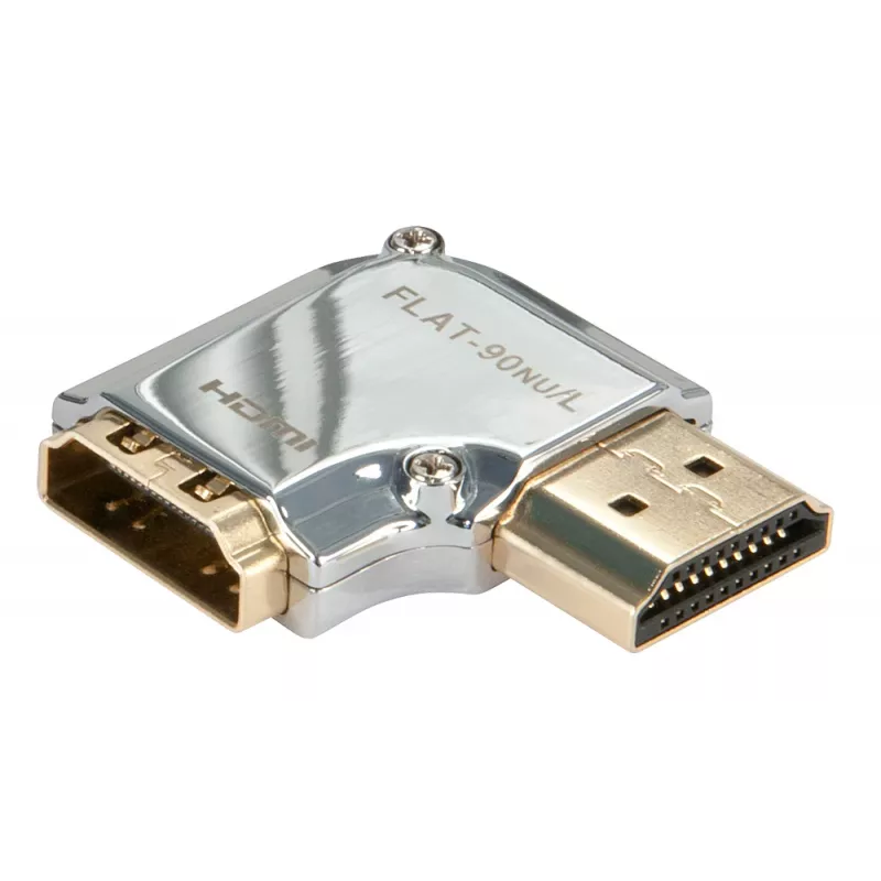 Lindy CROMO HDMI isane pistik – HDMI emane pistik, 90-kraadine parempöörde adapter – vasakule suunatud