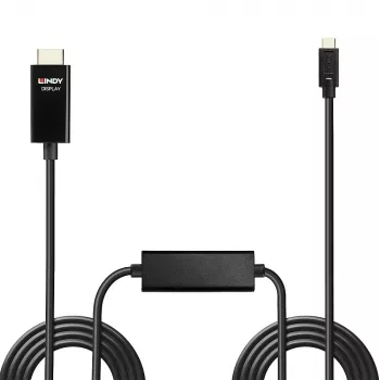 Lindy 10m USB Type C to HDMI 4K60 adapterkaabel HDR-iga, 10 m, USB USB-C, HDMI Type A (Standard), isane, isane, sirge