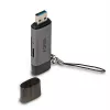 Lindy USB 3.2 Type C and A SD / MicroSD mälukaardilugeja, MiniSD, SD, Must, Hall, 5000 Mbit/s, USB 3.2 Gen 1 (3.1 Gen 1) Type-A/USB-C, 78.5 mm, 22.5 mm