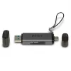 Lindy USB 3.2 Type C and A SD / MicroSD mälukaardilugeja, MiniSD, SD, Must, Hall, 5000 Mbit/s, USB 3.2 Gen 1 (3.1 Gen 1) Type-A/USB-C, 78.5 mm, 22.5 mm