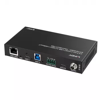 Lindy 100m Cat.6A 2 Host USB 3.2 Gen 1 HDBaseT Extender, võrgusaatja ja -vastuvõtja, 100 m, 480 Mbit/s, Cat6a, VS6320, fosforpronks