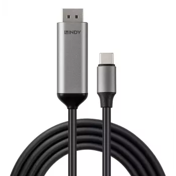 Lindy 43504 videokaabli adapter 2 m USB USB-C DisplayPort Hall