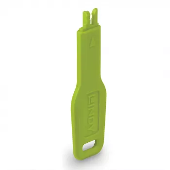 Lindy RJ45 pordiblokeerija võti, roheline, pordiblokeerija võti, RJ-45, roheline, akrüülnitriilbutadieenstüreen (ABS), polükott, CE, RoHS, REACH, California Proposition 65