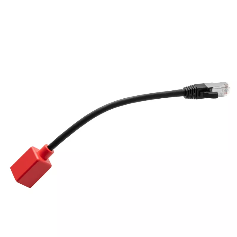 Lindy 0,2 m RJ-45 Cat.6A eemaldatav adapter, 0,2 m, Cat6a, RJ-45, RJ-45, must, punane