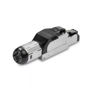 Lindy RJ-45 Cat.6/6A tööriistavaba välilõpetuspistik, RJ45, must, hõbedane, metall, CE, REACH, RoHS, UKCA, 240 g, 133 mm