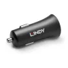 Lindy Single Port USB Type C PD Car Charger, 27W, Auto, Cigar lighter, 12 V, 3 A, Must