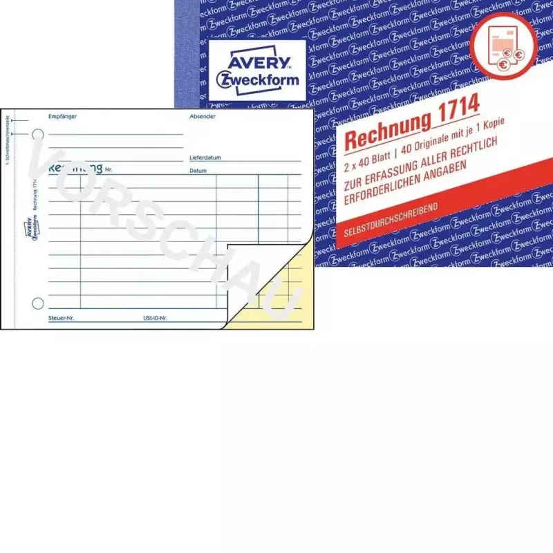 Raamatupidamisblankett/raamat AVERY 1714 A6 40 lk