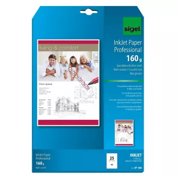 Trükipaber A4 Sigel IP186 Matt 25 lehte Valge