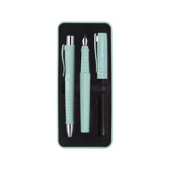 Pastapliiats ja täitesulepea Faber-Castell Poly Ball komplekt must helesinine 3 tk