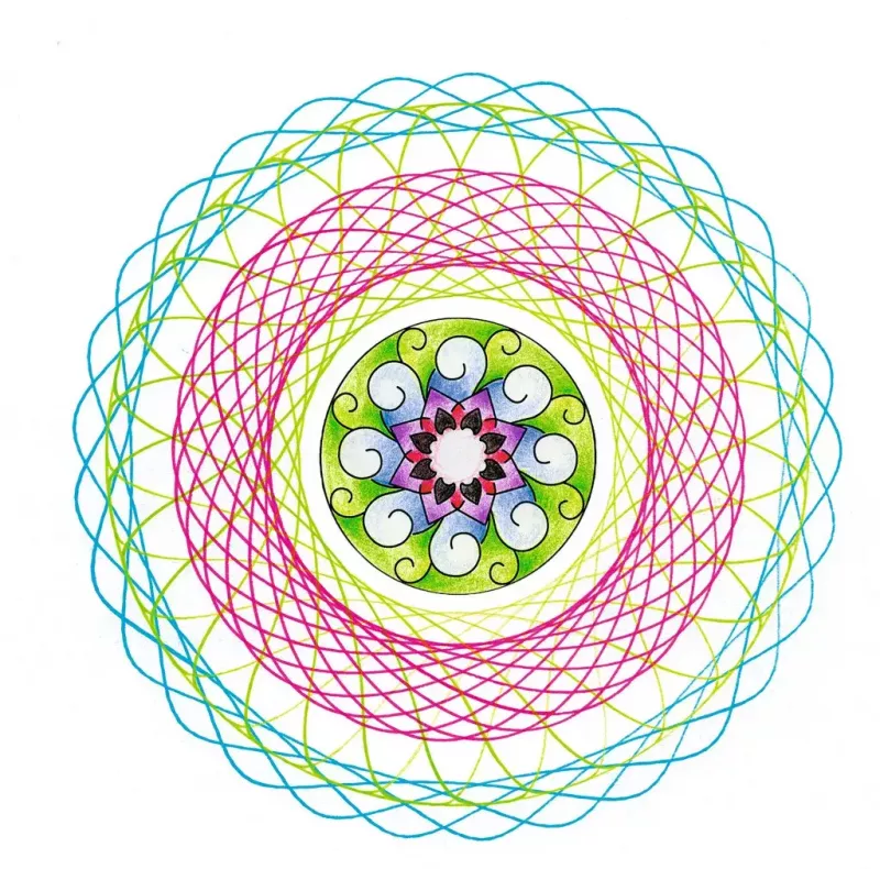 Laste spirograaf Ravensburger 297740 šablooni ja 2 markeriga, mitmevärviline, vanusele 6+