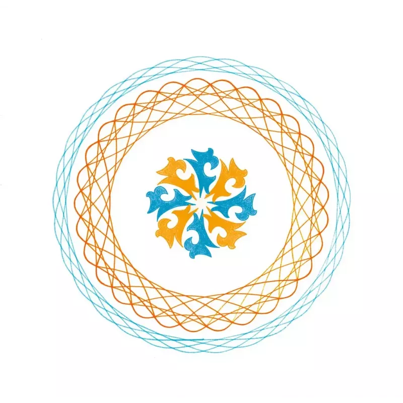 Laste spirograaf Ravensburger 297740 šablooni ja 2 markeriga, mitmevärviline, vanusele 6+